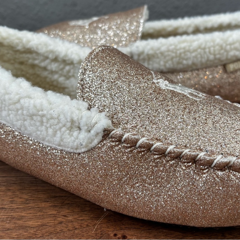 Polo Ralph Lauren Dezi IV Glitter Moccasin Slippers,Women 6